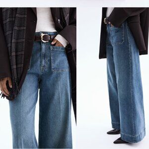 H&M Wide High Jeans in Denim Blue Women’s Size 4  A/W 2025 Collection